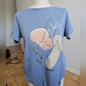 Blue Graphic Short Sleeve Tee